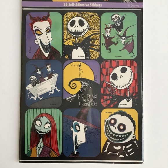 NEW Disney Nightmare Before Christmas 36 Stickers Vintage Self-Adhesive Cleo - Picture 10 of 12